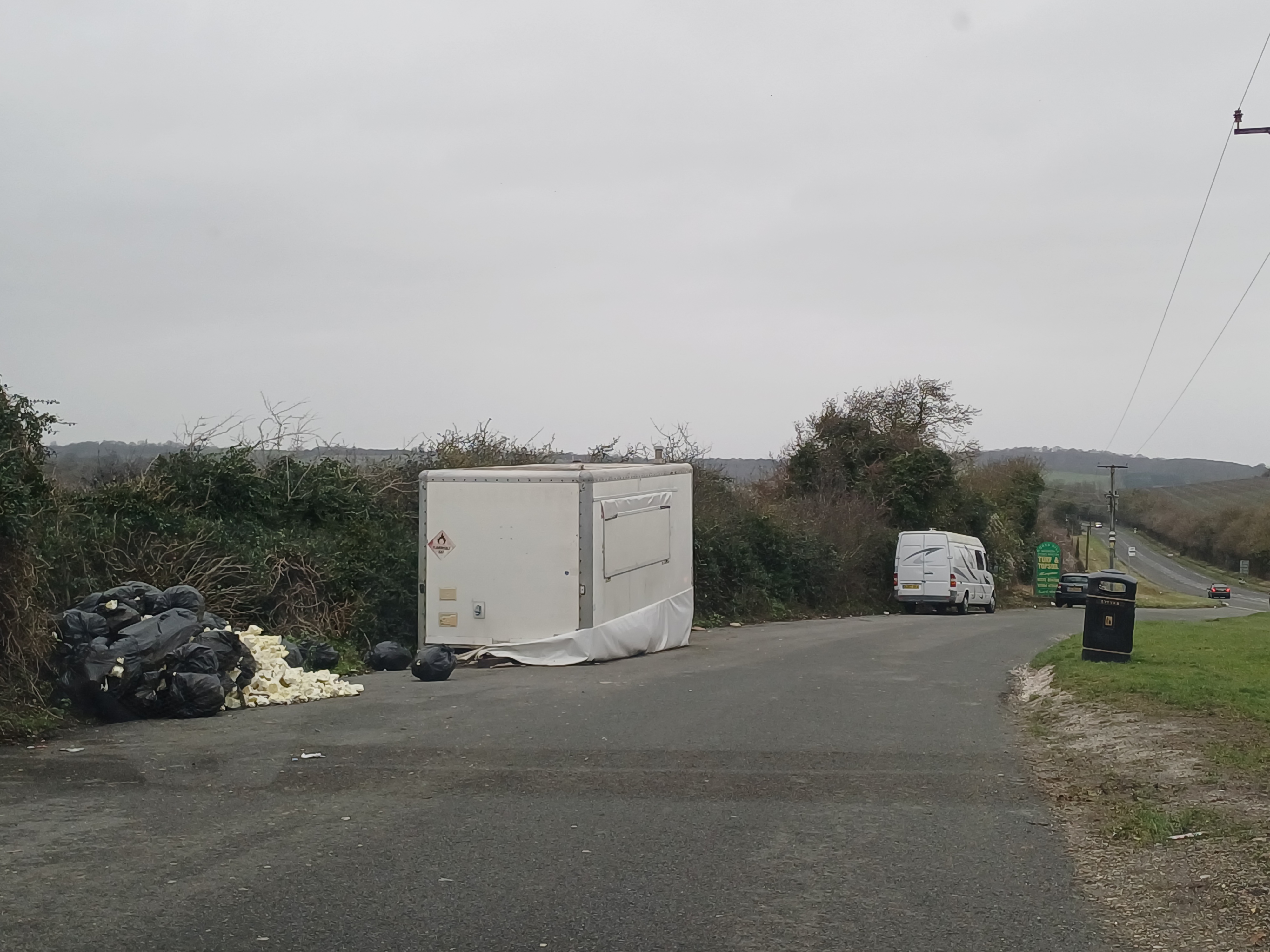 photo of fly-tipping at West-kingsdown layby