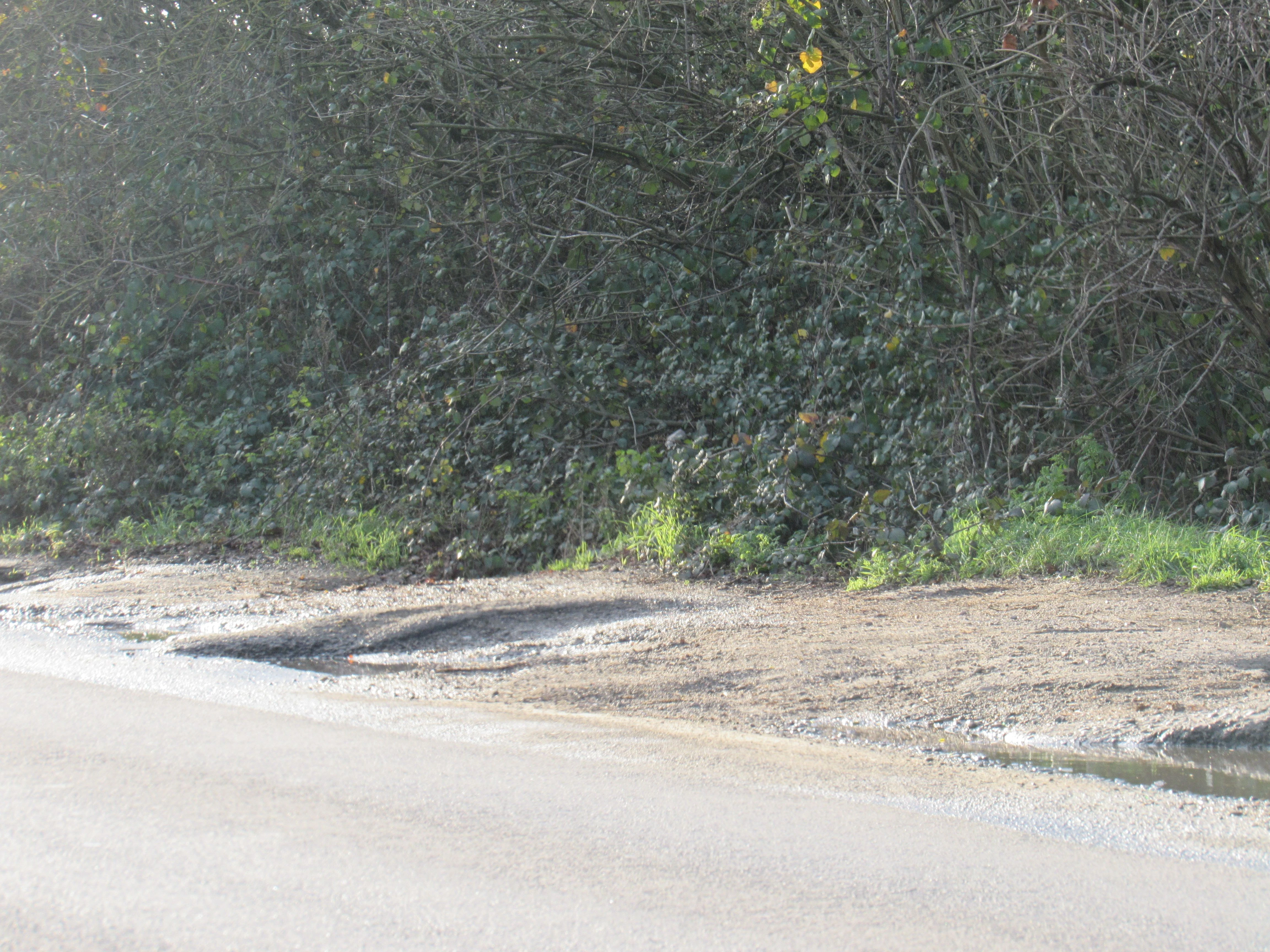 a photo of a drain at a layby in Uckfield 