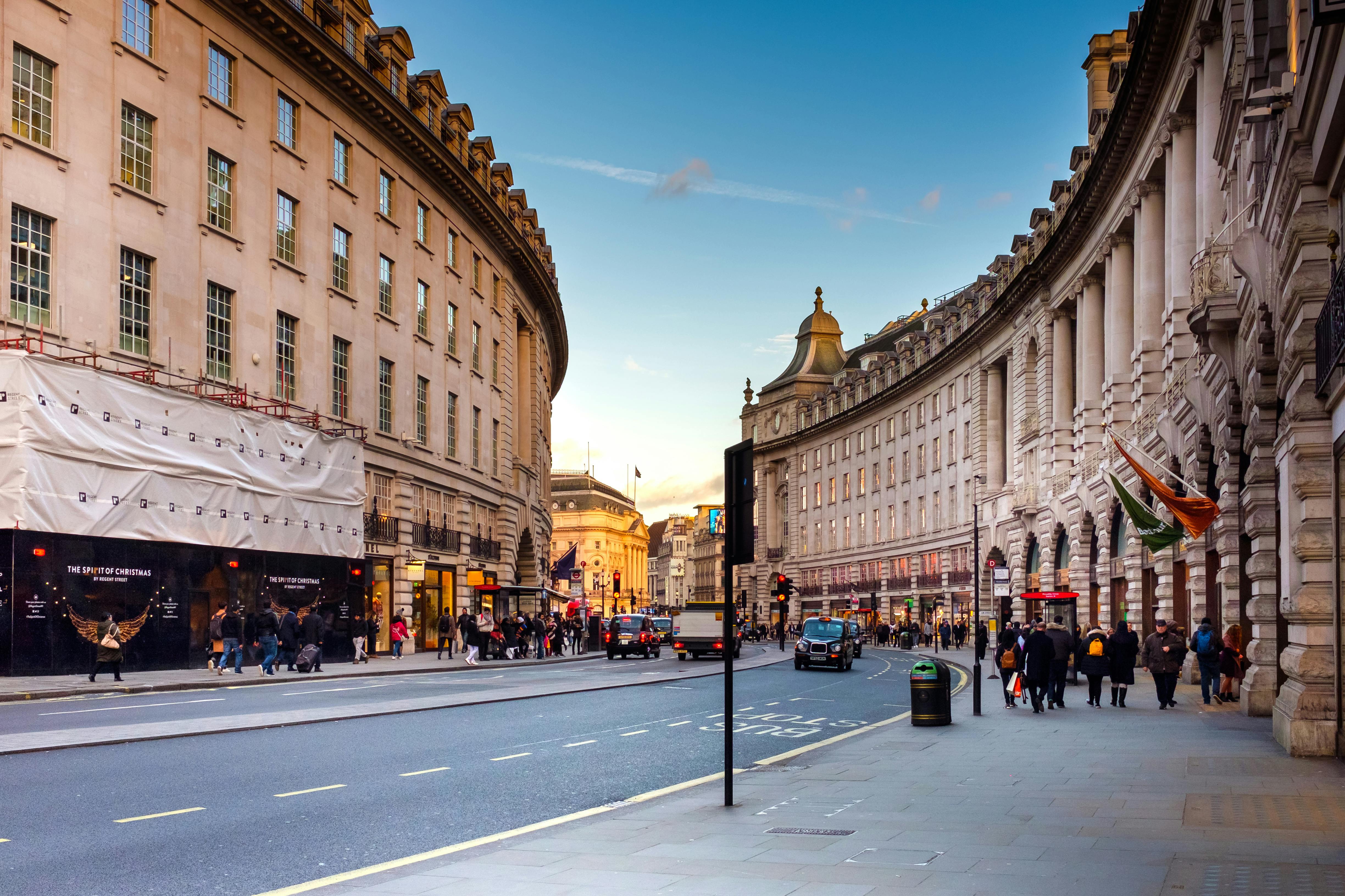a clean street in London