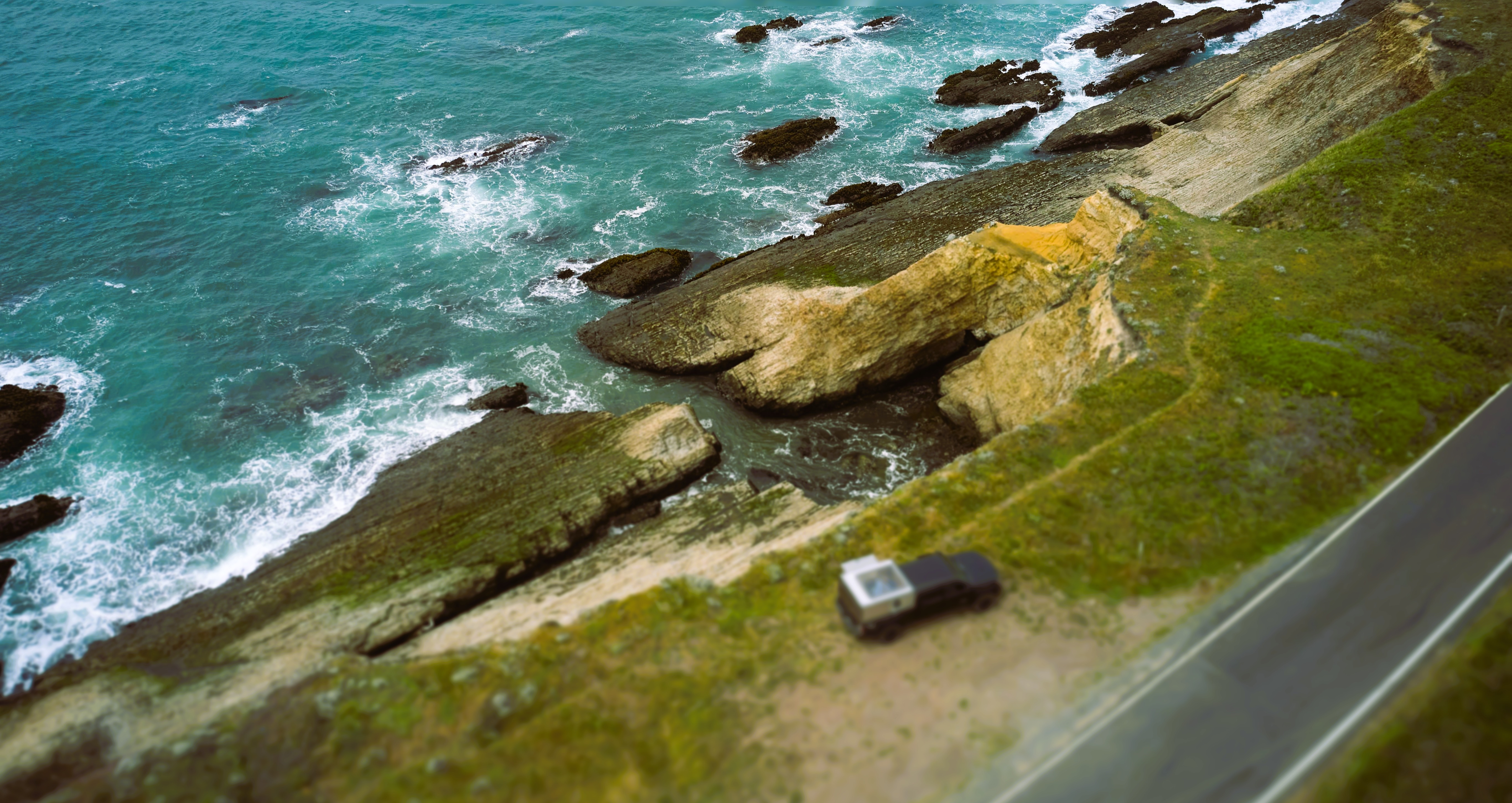 a natural layby on a cliff