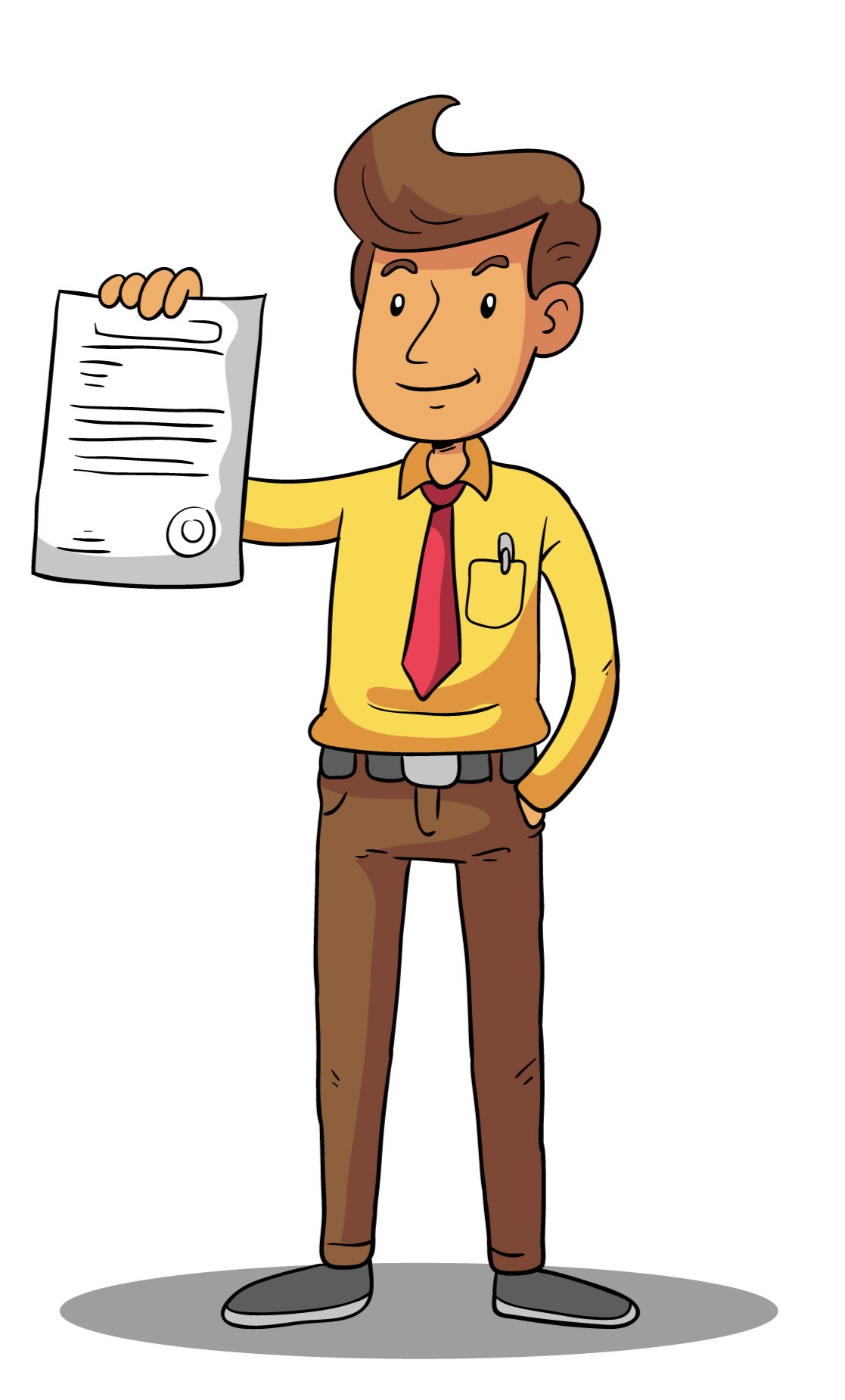 caroonized pic of man with clipboard